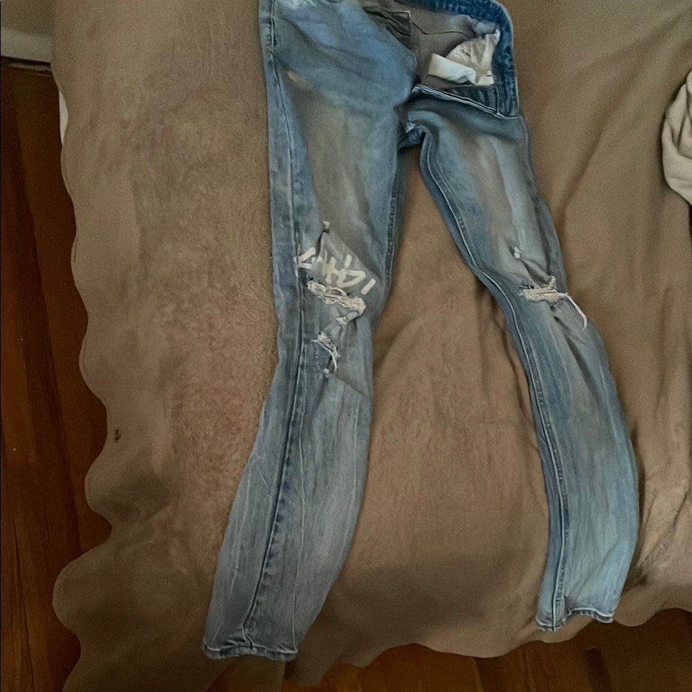 Ksubi Light Blue Distressed Skinny Jeans
